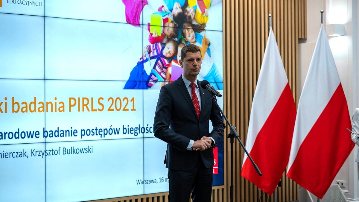 Ogłoszenie wyników badań PIRLS z udziałem wiceministra Dariusza Piontkowskiego