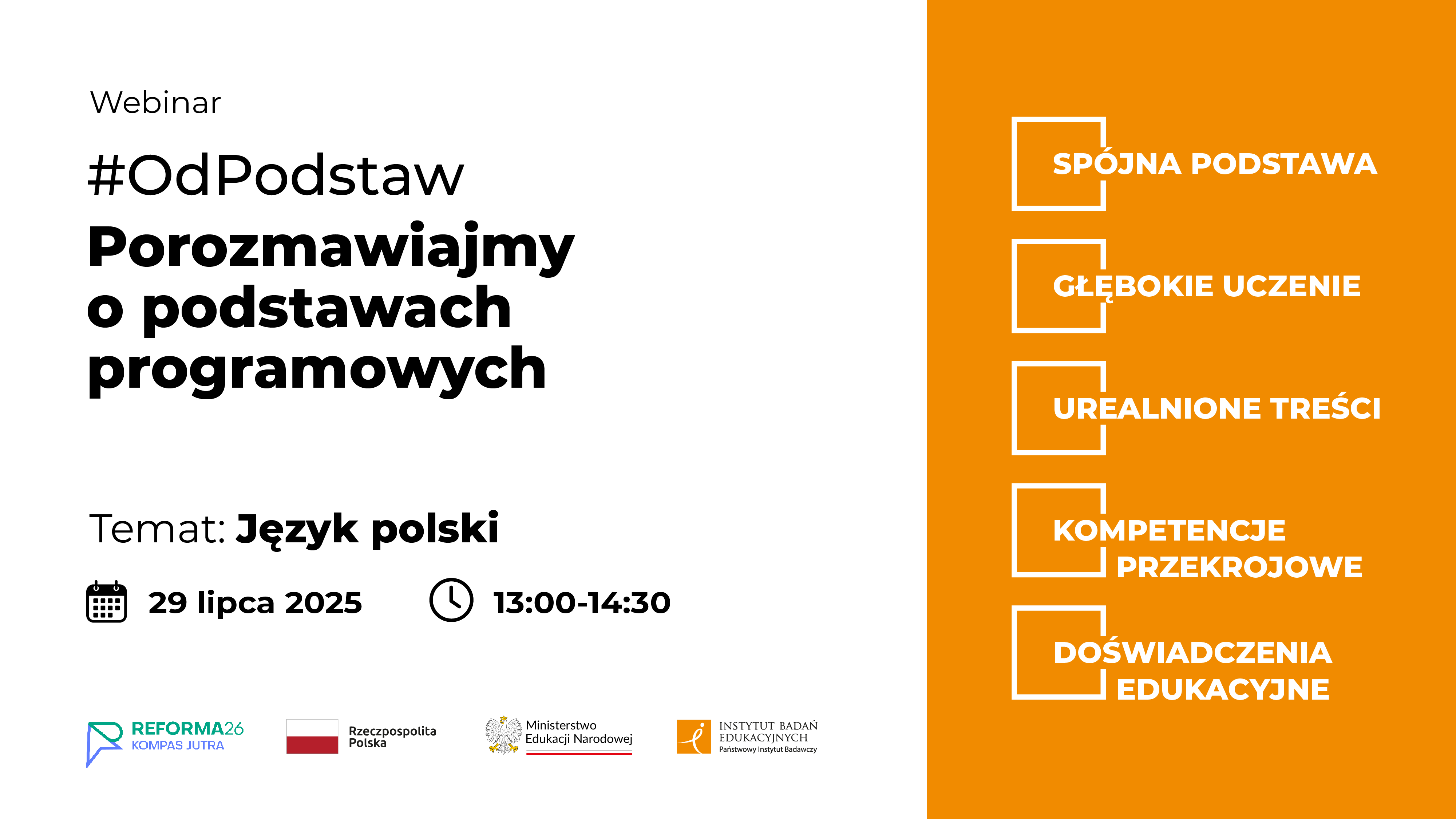 Zaproszenie na pierwszy webinar z cyklu pt. #OdPodstaw – porozmawiajmy o podstawach programowych – temat: język polski