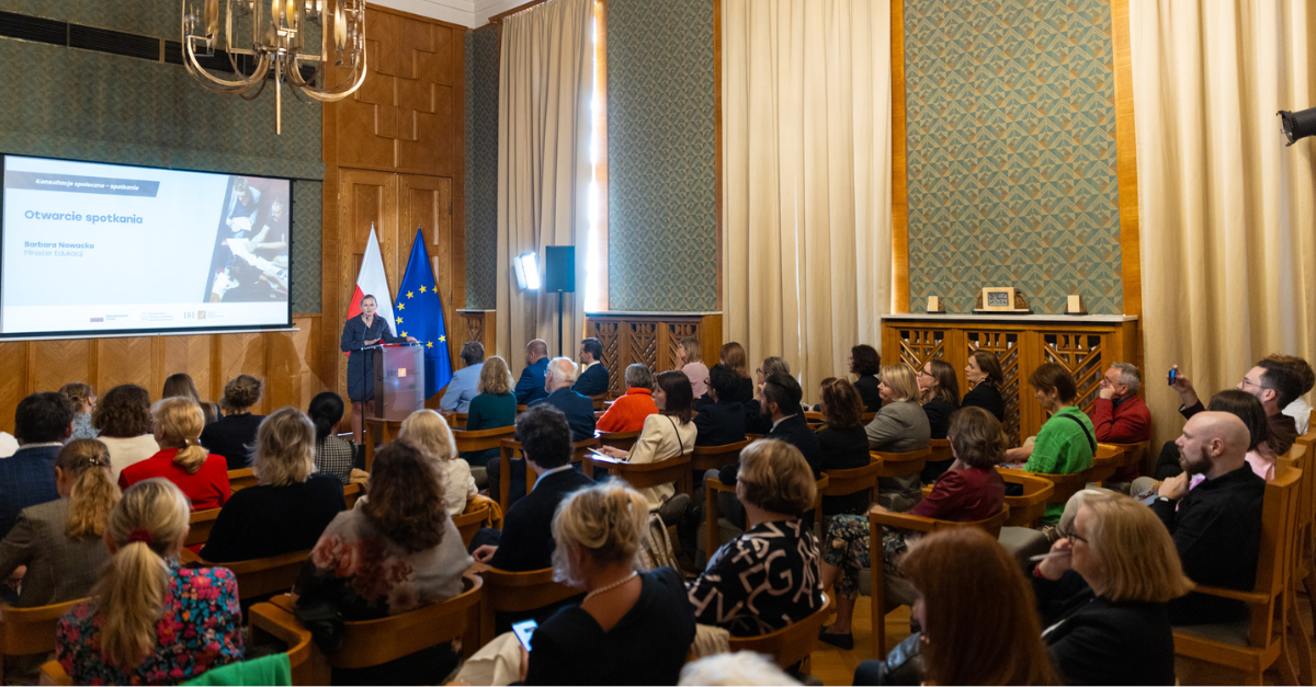 Barbara Nowacka, Ministra Edukacji podczas konferencji