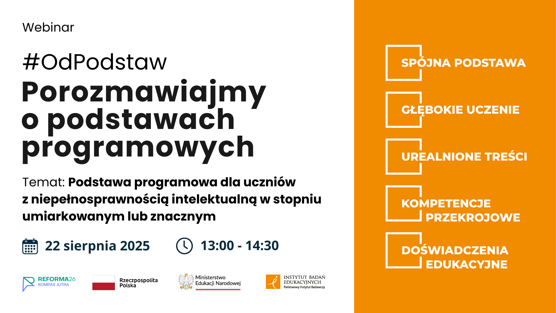 #OdPodstaw – porozmawiajmy o podstawach programowych - podstawa programowa dla uczniów z niepełnosprawnością intelektualną w stopniu umiarkowanym lub znacznym